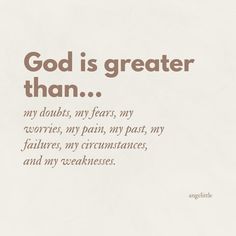 a piece of paper with the words god is greater than