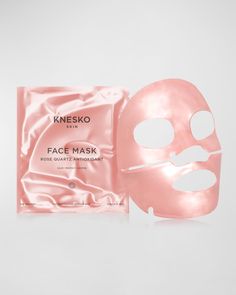 The KNESKO Rose Quartz ANTIOXIDANT Collagen Face Mask utilizes powerful GEMCLINICAL® technology to help instantly calm, protect and soothe the skin. Infused with Rose Quartz Gemstone and Knesko's proprietary antioxidant complex including Licorice Root, Grape Seed, and Vitamin C, this spaat home treatment will keep your skin healthy and protected from daily environmental stressors. A musthave for urban living.  Includes: 4 Rose Quartz Antioxidant Collagen Face Masks  Direction of Use amp; Applica Collagen Face Mask, Skin Face Mask, Collagen Mask, Stylish Face Mask, Licorice Root