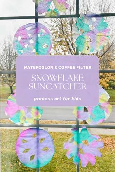 Get crafty this winter with coffee filter snowflakes! Add watercolors for a vibrant, unique twist on a classic snowflake craft for kids. Snowflake Craft For Kids, Coffee Filter Snowflakes, Coffee Filters Snowflakes, Watercolor Snowflake, Turkey Handprint, Snowflakes Art, Thankful Tree