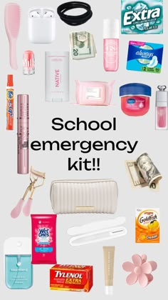 the back to school emergency kit is shown