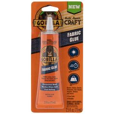 an orange glue for fabric and leather