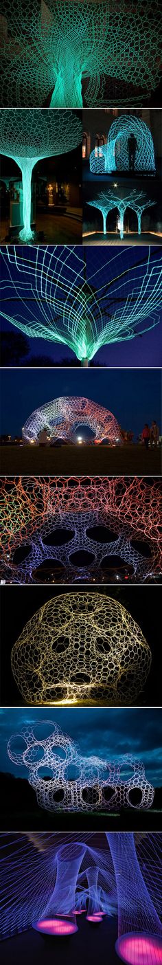 an array of images showing different types of lights in the air and on top of each other