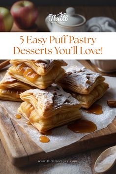 Discover easy and delicious puff pastry desserts you can make at home! From sweet to savory, these irresistible recipes are perfect for any occasion. Puff Pastry With Chocolate Filling, Easy Pastries To Make At Home, Uses For Puff Pastry, Puff Pastry Dessert Ideas, Puff Pastry Sheets Recipe, Rough Puff Pastry Recipes, Pastry Puff Recipes Desserts, Recipes With Puff Pastry Sheets, Diy Puff Pastry