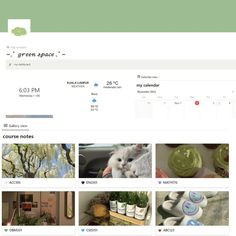 a screen shot of the green space page on pinterest, with pictures of cakes and cupcakes