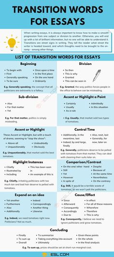 a blue and white poster with the words transition words for students to use in their writing