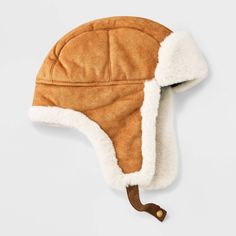 Treat your head to the warmth and style of this Polyester Faux Suede Faux Fur Trapper Hat from Goodfellow & Co™. Made from a heavyweight woven fabric and filling, this lined faux fur trapper hat offers your head and ears all-day cozy comfort. Designed with a back hook-and-loop fastener for a secure fit, it makes a standout addition to your collection of winterwear. Goodfellow & Co™: Feel good in what you wear, anywhere. Warm Fall Hats With Ear Flaps, Warm Fall Hat With Ear Flaps, Warm Ear Flaps Hat For Fall, Windproof Hats With Ear Flaps For Fall, Windproof Hats For Cold Weather In Fall, Brown Insulated Winter Hat, Brown Aviator Winter Hats, Brown Winter Hats, Winter Brown Aviator Hats