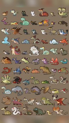 an image of many different types of animals on a brown background with white and black lettering