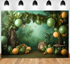 an image of a jungle scene with balloons