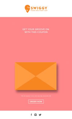 an orange envelope with the text get your grove on with this coupon order now