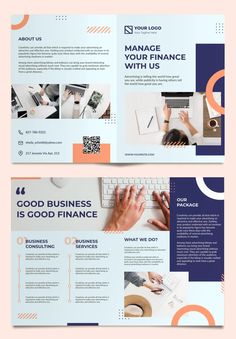 two fold brochure templates with business images