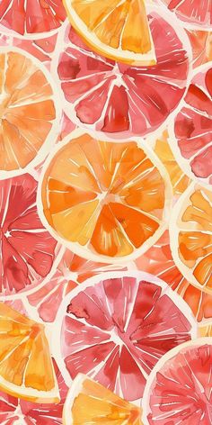 an image of orange slices painted in watercolor on paper with paint chippings