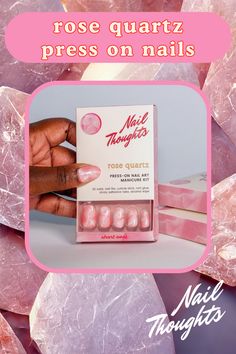 Unleash your inner trendsetter with my rose quartz press on nails! Stay ahead of the trend in nail art, with these cute, easy-to-apply design that lasts until your next manicure. Say hello to a world of effortless, stylish nails! Cute Nail, Cute Nail Art, Summer Nail, The Trend