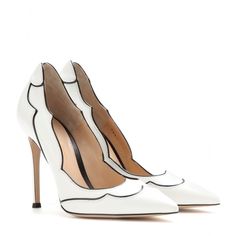 Gianvito Rossi - Lucille leather pumps - mytheresa.com White Shoes Heels, Rossi Shoes, Va Va Voom, Buy Shoes Online, White Pumps, Reese Witherspoon, Genuine Leather Shoes, Gorgeous Shoes, Fabulous Shoes