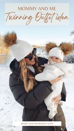 Simple yet cute Twinning Outfit Ideas? Our Mommy and Me Knitted pompom beanie will surely warm up your ,little ones this winter! Perfect for family gathering, holiday outings, Christmas photoshoot and more! #MomAndDaughterBeanies #MatchingHolidayStyle #MommyAndMe #Beanie #Knitted Twin Outfits, Mom And Daughter, Christmas Photoshoot, Hat Set, Pom Pom Hat, Family Gathering, Outfit Idea