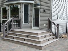 a set of stairs leading up to a house