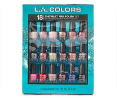 Give the gift of marvelous manicures with The Vault Nail Polish collection - a set of 18 all-time favorite shades from L.a. Colors. Complete with 12 shiny shades in top trending colors and six glitter shades to make your manicure pop, this collection makes the perfect gift! Nail Polish Gift, Trending Colors, Makeup Sets, Professional Manicure, Nail Drills, Nail Polish Set, Gel Nail Colors, Nail Polish Sets, Nail Polish Collection