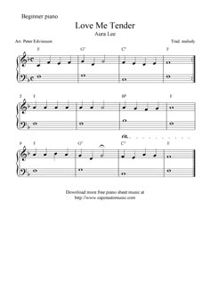 love me tender sheet music for piano