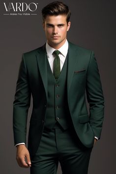 >>ORIGINAL ARTWORK AND CONTENT, PLEASE DO NOT COPY<< Men Suits, Suits For Man, Elegant Forest Green Three Piece Suit for Men - Classic Formal Attire,  Formal Attire, Formal Fashion Slim Fit Suit, Formal piece Wedding Suit, Double Breasted, Formal Fashion Slim Fit Suit . Upgrade your wardrobe with our forest green three-piece suit, a timeless choice for the modern man. This sophisticated ensemble exudes style and confidence, making it the ideal choice for formal occasions, weddings, or special events. Crafted with precision and attention to detail, this suit offers a comfortable and tailored fit that enhances your silhouette. 👔 Key Features: ✅ Three-piece set includes a jacket, vest, and trousers for a complete look. ✅ Made with high-quality, breathable materials for all-day comfort. ✅ Stu Winter Green Suit Men, Bottle Green 3 Piece Suit Men, Bottle Green Suit Men Wedding, Men In Green Suits, Green Man Suit Wedding, Dark Green Three Piece Suit Men, Dark Green 3 Piece Suit Men, Green Wedding Suits Groom, Green Three Piece Suit Men