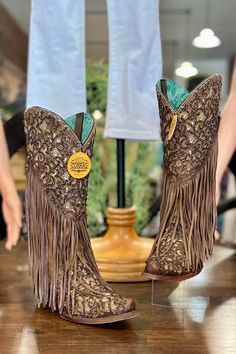 Women's Corral Glitter Fringe Leather Boot-Women's Boot-Corral Boots-Gallop 'n Glitz- Women's Western Wear Boutique, Located in Grants Pass, Oregon Fringe Cowboy Boots, Cowgirl Boots Outfit, Curvy Girl Dress, Boot Outfits, Glitter Overlays, Bridal Boots, Western Shoes, Corral Boots, Maui Jim Sunglasses