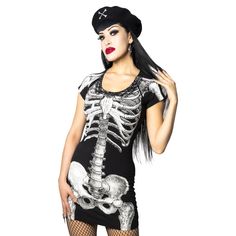 White Skeleton Tunic Dress - Kreepsville Skeleton Dress, Vintage Inspired Shoes, Kreepsville 666, Gothic Skirts, Punk Dress, Rockabilly Outfits, Cheap Halloween, Gothic Rock, Psychobilly