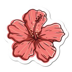 a pink flower sticker on a white background