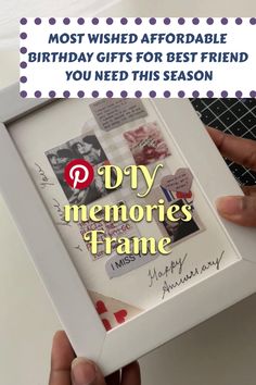 someone is holding up a frame with the words, most wishes for best friend you need this season