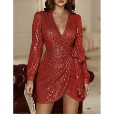 Season:Fall,Winter,Spring; Fabric:Polyester; Sleeve Length:Long Sleeve; Gender:Women's; Style:Elegant; Elasticity:Stretchy; Occasion:Christmas,Party; Dresses Type:Black Dress,Sequin Dress; Pattern:Plain; Design:Sequins; Neckline:V Neck; Listing Date:09/25/2024; Dress Length Type:Mini Dress; Print Type:non-printing Glitter V-neck Mini Dress For Holiday Party, Winter V-neck Sequin Dress For Night Out, V-neck Glitter Mini Dress For Party Season, Fitted V-neck Sequin Glitter Dress, Fitted V-neck Sequin Dress With Glitter, V-neck Sequin Dress For Night Out, Party-ready V-neck Sequin Dress For Night Out, Party-ready Sequin V-neck Dress For Night Out, Fitted Glitter V-neck Dress