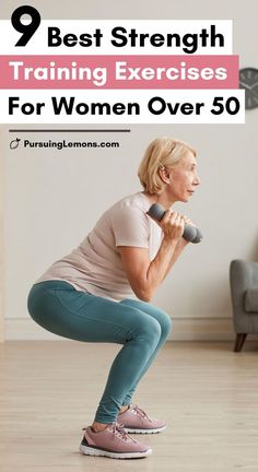 a woman squats on the floor while holding a dumbble bar in her hands