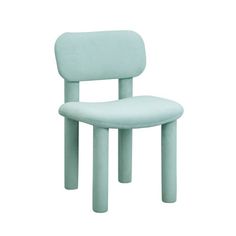 a light blue chair with a wooden seat and back rest on an isolated white background