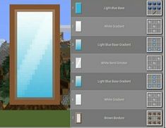 an image of a window in minecraft with the text light blue frame on it