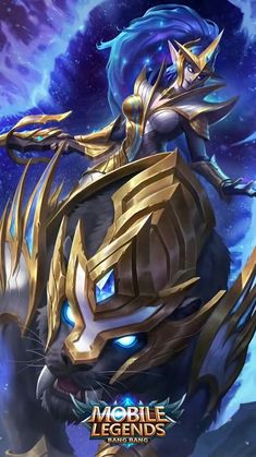 an image of a cat with blue eyes and gold armor on it's back