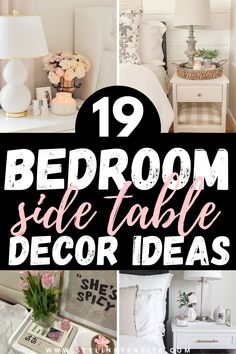 bedroom side table decor ideas Table Decor For Bedroom, Dresser And Side Table Set, Nightside Table Decor, How To Decorate A Nightstand Table, Decorated Nightstand Ideas, How To Style Bedside Table Night Stands, Farmhouse Bedroom Nightstand Decor, Bed Night Table, What To Put On Your Nightstand