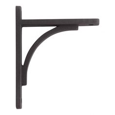 a black shelf bracket on a white background