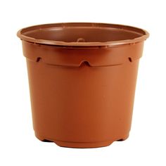 a brown pot is shown on a white background