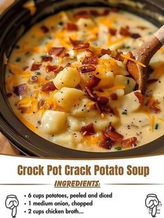 The Pioneer Woman Ree Drummond ❤️ '' Recipes'' | 🥔✨ Crock Pot Crack Potato Soup – The Ultimate Comfort Food | Facebook