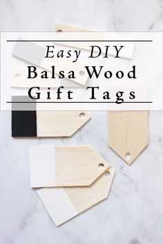 Balsa wood is an easy material to work with on small projectsTry this Easy DIY for balsa wood gift tags with on-trend pantone colour-dipped ends. Bass Wood Cricut Projects, Wood Gift Tags Diy, Balsa Wood Cricut Projects, Cricut Balsa Wood Projects, Wood Tags Ideas, Balsa Wood Crafts, Easy Cheap Gifts, Wood Gift Tags, Cricket Maker