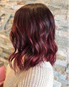 Wella Reds, Puffs Hairstyles, Cherry Brown Hair, Black Cherry Hair Color, Cherry Cola Hair, Black Cherry Hair, Cherry Hair Colors, Two Tone Hair, Cherry Red Hair