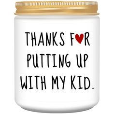 PRICES MAY VARY. Teacher Appreciation Gifts: This funny lavender scented candle comes with a nice make-the-teacher smile phrase: THANKS FOR PUTTING UP WITH MY KID! This is a great and funny gift for students to give to their teacher. Great gifts to show your appreciation and love for the teacher. Funny Teacher Gifts: Candle gifts for teachers can be at their party, housewarming party, or just a birthday party and a funny gift idea for any occasion. Funny gifts for teachers act as birthday gifts, Thanksgiving Gifts For Teachers, Teacher Candle Gift, Homemade Teacher Gifts, Appreciation Gifts Diy, Unique Teachers Gift, Teacher Appreciation Gifts Diy, Lavender Scented Candle, Funny Teacher Gifts, Best Teacher Gifts