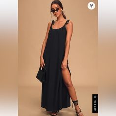 Personal Item Purchased From Lulus. New With Tags. Sold Out Online Kept In A Smoke Free Home Size: X-Small Information Above In Photos Neutral Summer Outfits, Best Maxi Dresses, Lulus Maxi Dress, Dresses Lulus, Cute Black Dress, Lulus Dresses, Black Tie Dress, Halter Maxi Dresses, Lulu Dresses