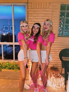 Group Halloween Costumes For Your Next Party! Barbie And Friends Halloween Costumes, Barbie Aesthetic Halloween Costume, Barbie Outfits For Halloween, Barbie Tennis Costume, Different Barbies Costumes Halloween, Tennis Costume Halloween, Cute Barbie Halloween Costume, Barbie Costume Aesthetic, Barbie Costume Party