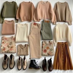 Light Academia Spring Aesthetic, Color Academia Outfit, Soft Autumn Academia, Summer Outfits For Autumn Palette, Soft Autumn Aesthetic Outfit, Soft Autumn Outfits Casual, Autumn Color Palette Fashion Outfit, Soft Autumn Outfits For Summer, Soft Summer Clothes Aesthetic