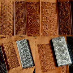 several different types of leathers with designs on them