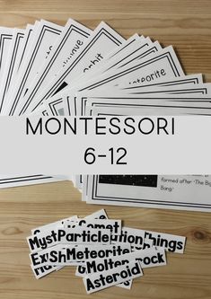 the montessori 6 - 12 stickers are laid out on top of each other