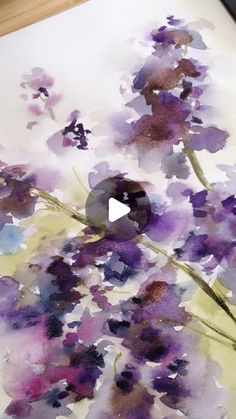 a painting with purple flowers on it