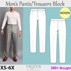 men's pants / trousers block woven in 3xl - 6xl