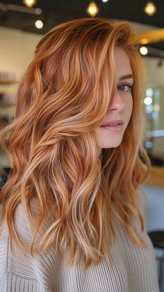 Natural Redhead With Balayage, Balayage In Red Hair, Strawberry Blonde With Balayage, Copper Strawberry Blonde Highlights, Strawberry Blonde With Red Lowlights, Ginger And Blonde Balayage, Red Hair Vs Blonde Hair, Balayage Hair On Red Hair, Redheads With Blonde Highlights