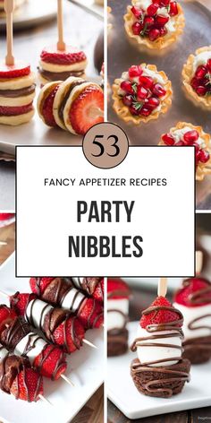 fancy appetizer recipes for party nibbles with strawberries and chocolate on top