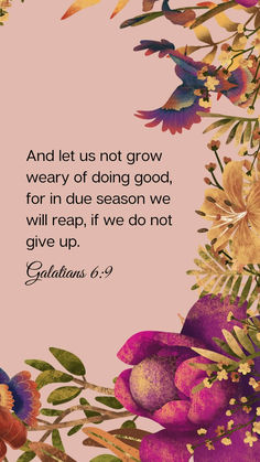 a pink background with flowers and a bible verse