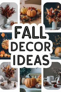 a collage of fall decor ideas