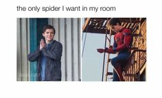 two pictures of spider - man and the same person